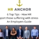 Header page 6 top tips on How HR can support those suffering with stress at work